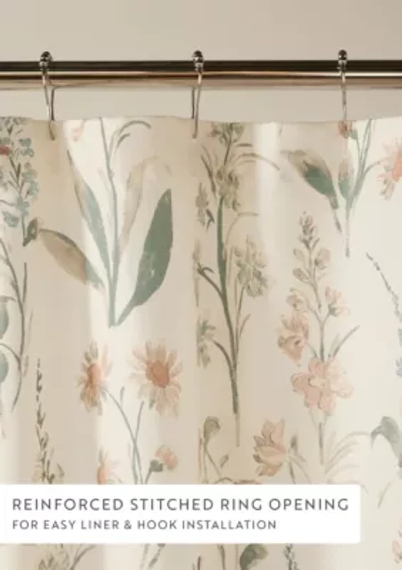 Timeless Floral Patterned Shower Curtain