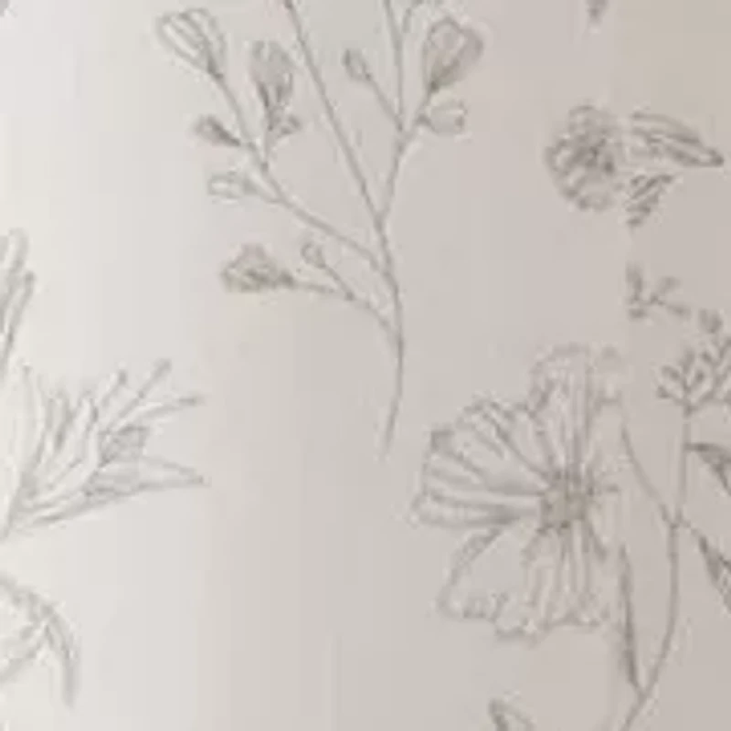 Cotton Blend Floral Print Shower Curtain