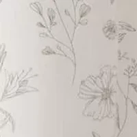 Cotton Blend Floral Print Shower Curtain