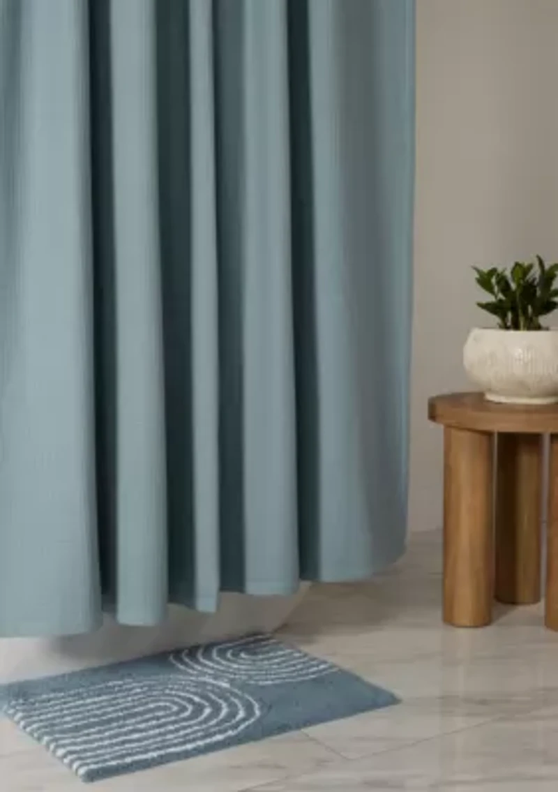 Cotton Blend Waffle Shower Curtain