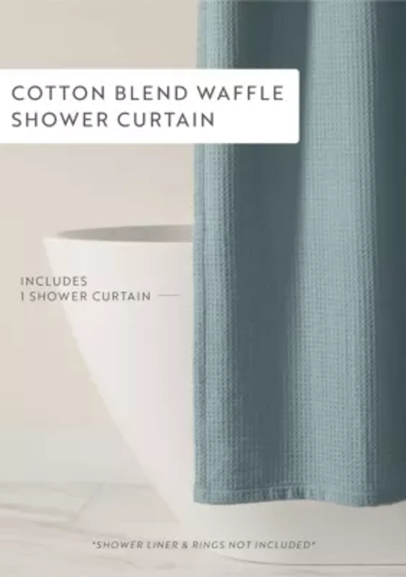 Cotton Blend Waffle Shower Curtain
