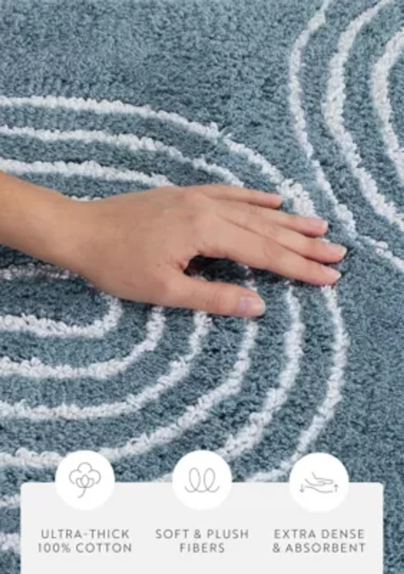 100% Cotton Modern Patterned Bath Mat