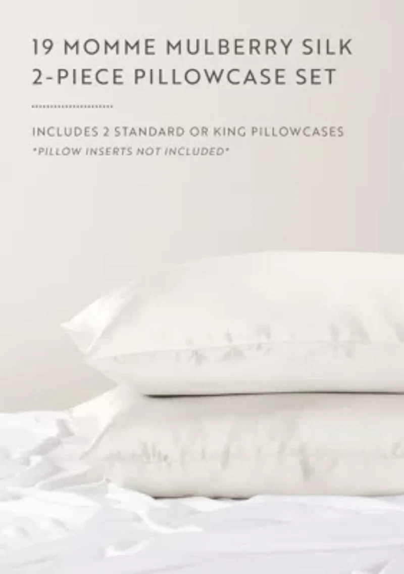 100% Mulberry Silk 2 Piece Pillowcase Set