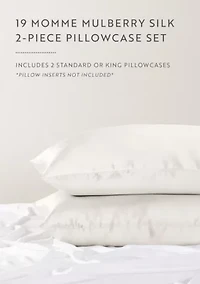 100% Mulberry Silk 2 Piece Pillowcase Set