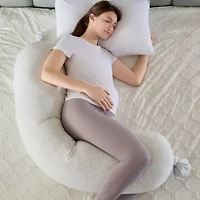 Adjustable Pregnancy Body Pillow, Smooth and Soft Cover, Shaped Full Body Maternity Pillow with Removable Cover