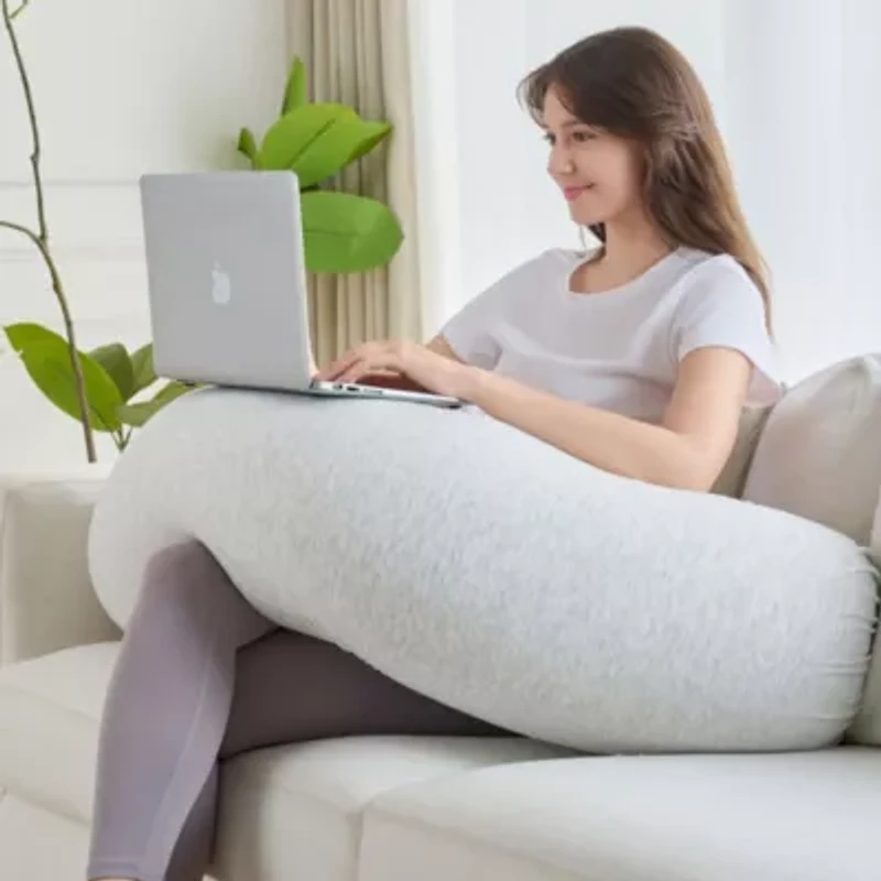 Adjustable Pregnancy Body Pillow, Smooth and Soft Cover, Shaped Full Body Maternity Pillow with Removable Cover