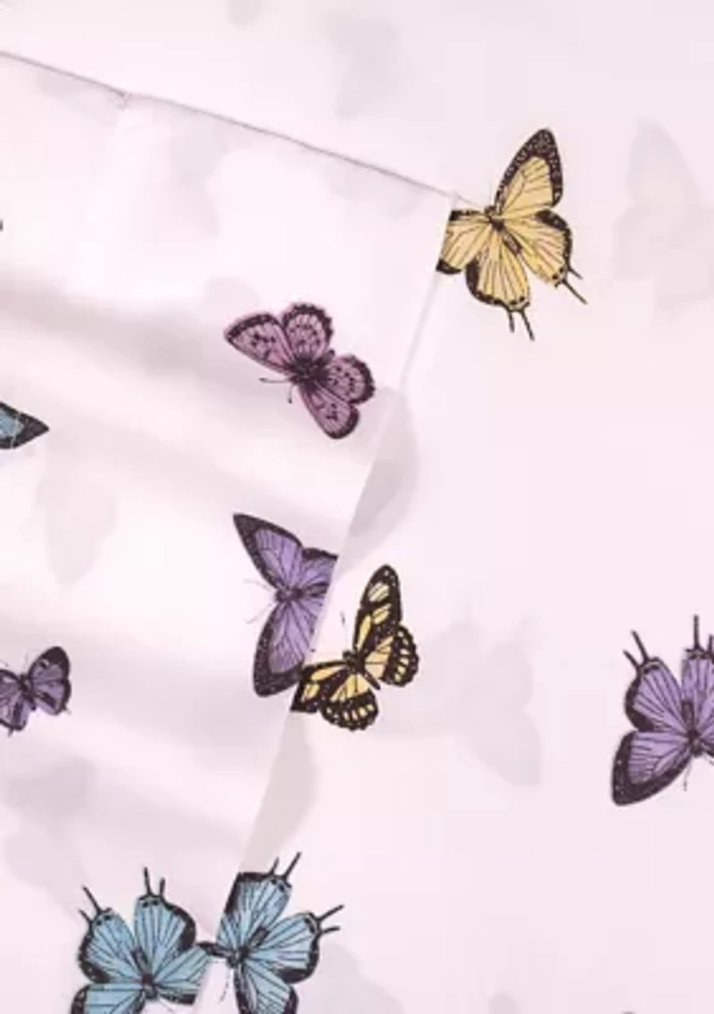 Kids Butterflies Sheet Set- Blue, Purple and Yellow