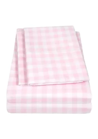 Kids Pink Gingham Pattern Sheet Set