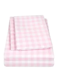Kids Pink Gingham Pattern Sheet Set