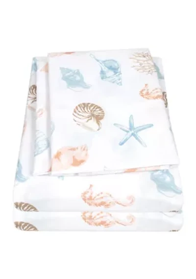 Kids Seashells Coral Seahorse Sheet Set