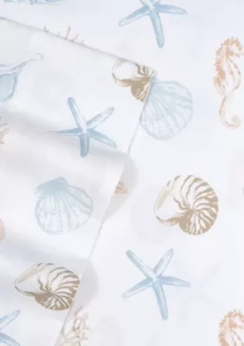Kids Seashells Coral Seahorse Sheet Set