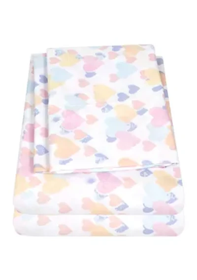 Kids Pastel Vintage Hearts Sheet Set