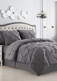8 Piece Bed A Bag Pintuck Comforter Sheet Skirt Sham Set