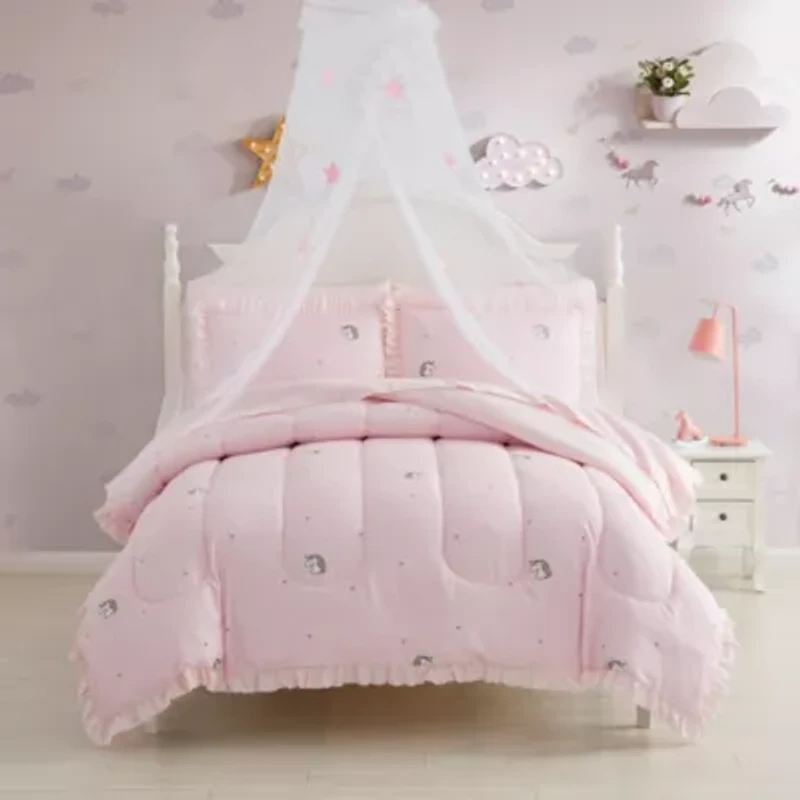 Kids Rainbow Unicorn Bed a Bag Comforter, Sham & Sheet Set