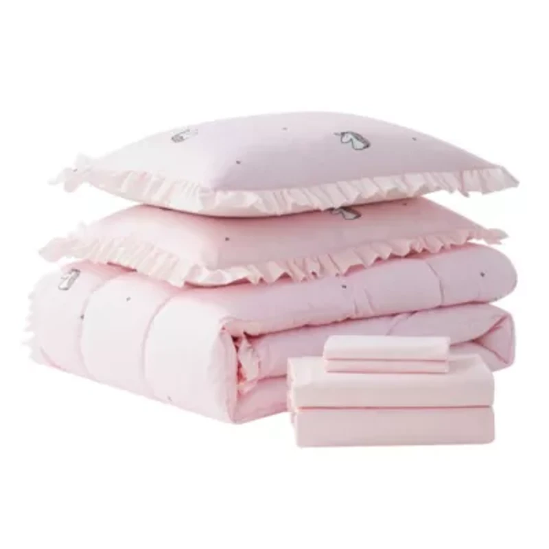 Kids Rainbow Unicorn Bed a Bag Comforter, Sham & Sheet Set