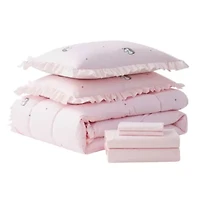 Kids Rainbow Unicorn Bed a Bag Comforter, Sham & Sheet Set