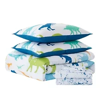 Kids Dinosaurs Bed a Bag Comforter, Sham & Sheet Set