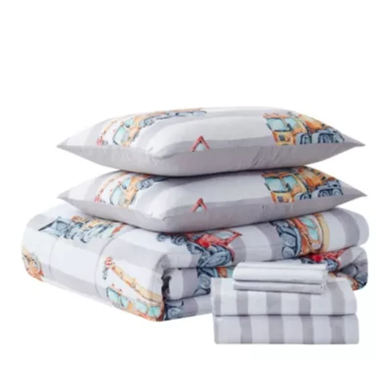 Kids Trucks Bed a Bag Comforter, Sham & Sheet Set