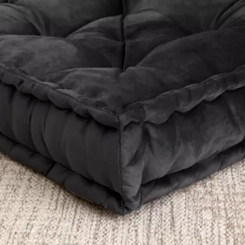 20" x Polyester Tufted Square Meditation Yoga Floor Pillow