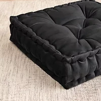 20" x Polyester Tufted Square Meditation Yoga Floor Pillow