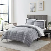 Chambray Weave Plaid Bed a Bag Comforter & Sheet Set