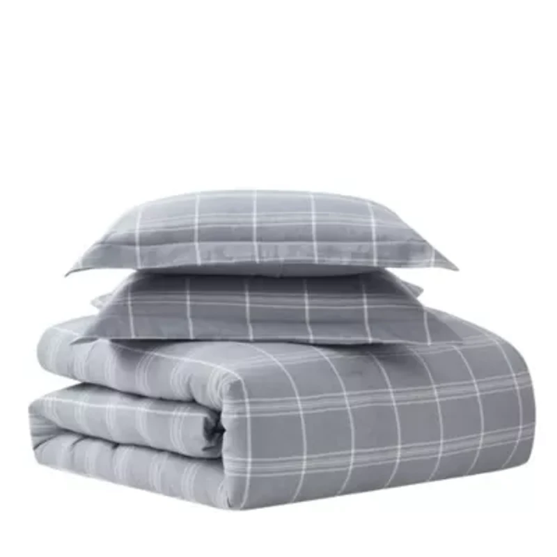 Chambray Weave Plaid Bed a Bag Comforter & Sheet Set