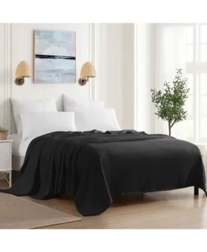Grand Hotel 100% Cotton Houndstooth Stitch Pattern Woven Blanket