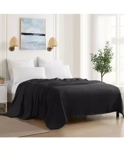 Grand Hotel 100% Cotton Houndstooth Stitch Pattern Woven Blanket