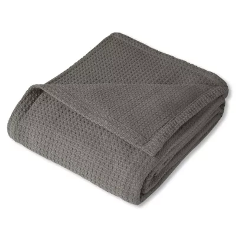 Grand Hotel 100% Cotton Houndstooth Stitch Pattern Woven Blanket