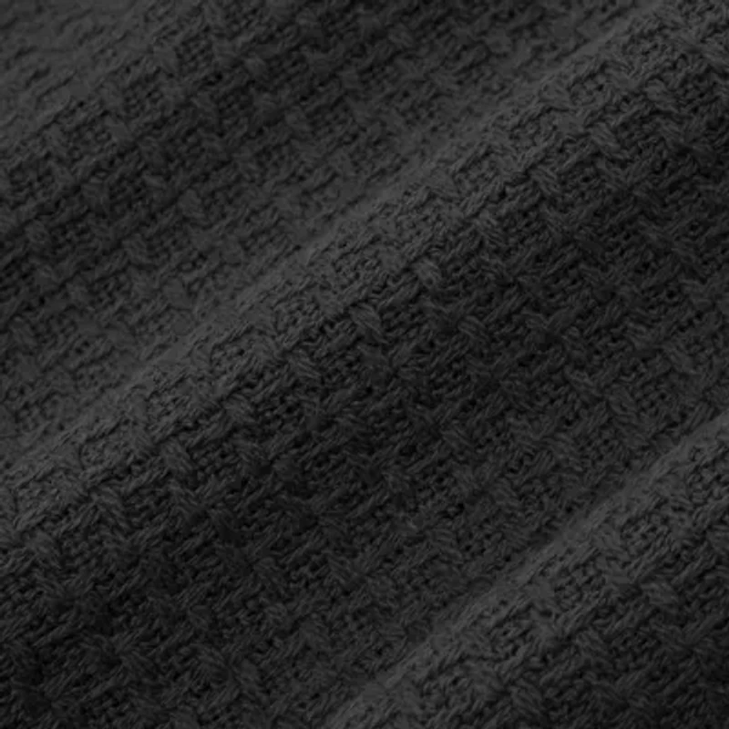 Grand Hotel 100% Cotton Houndstooth Stitch Pattern Woven Blanket