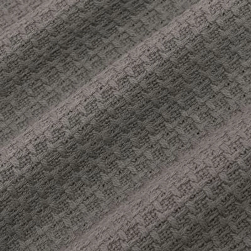 Grand Hotel 100% Cotton Houndstooth Stitch Pattern Woven Blanket