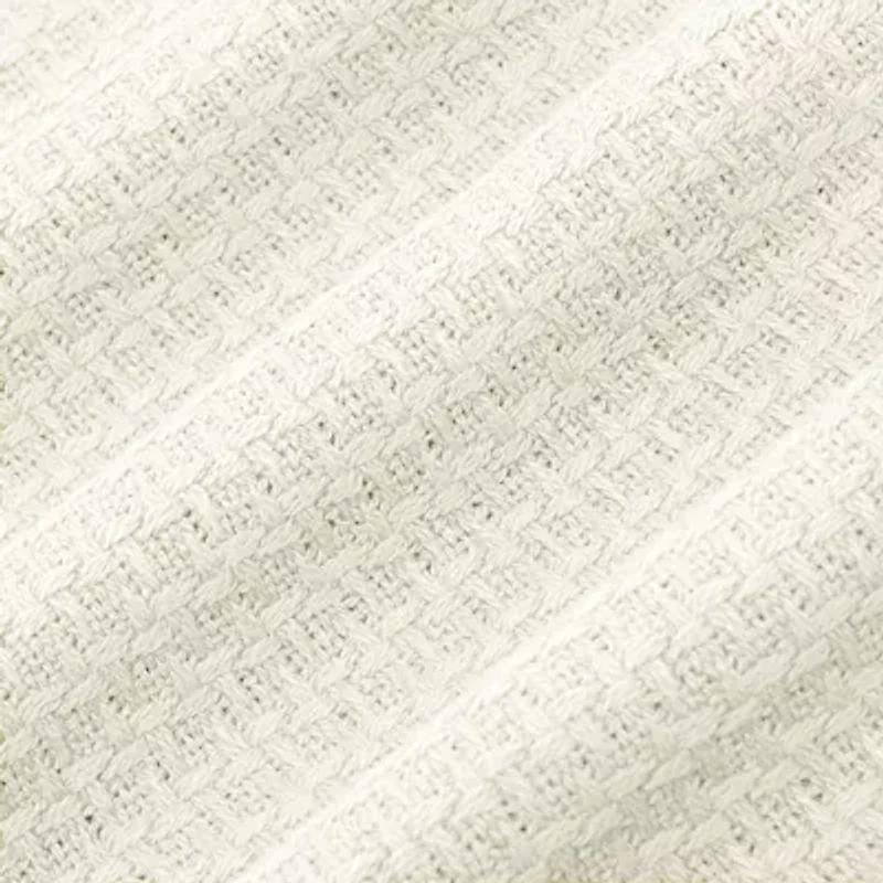 Grand Hotel 100% Cotton Houndstooth Stitch Pattern Woven Blanket