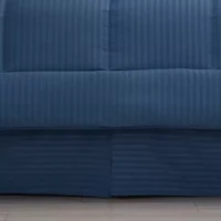 8 Piece Bed A Bag Hotel Dobby Embossed Comforter Sheet Skirt Sham Set