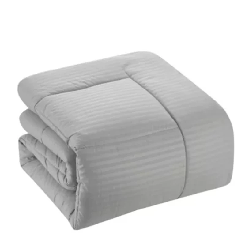 8 Piece Bed A Bag Hotel Dobby Embossed Comforter Sheet Skirt Sham Set