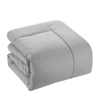 8 Piece Bed A Bag Hotel Dobby Embossed Comforter Sheet Skirt Sham Set