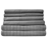 1500 Count 6 Piece Dobby Stripe 14" Pocket Sheet Set