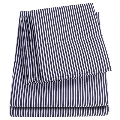 1500 Count Classic Stripe 6 Piece Microfiber Sheet Set
