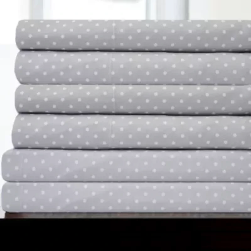 1500 Count 6 Piece Dot Print Sheet Set