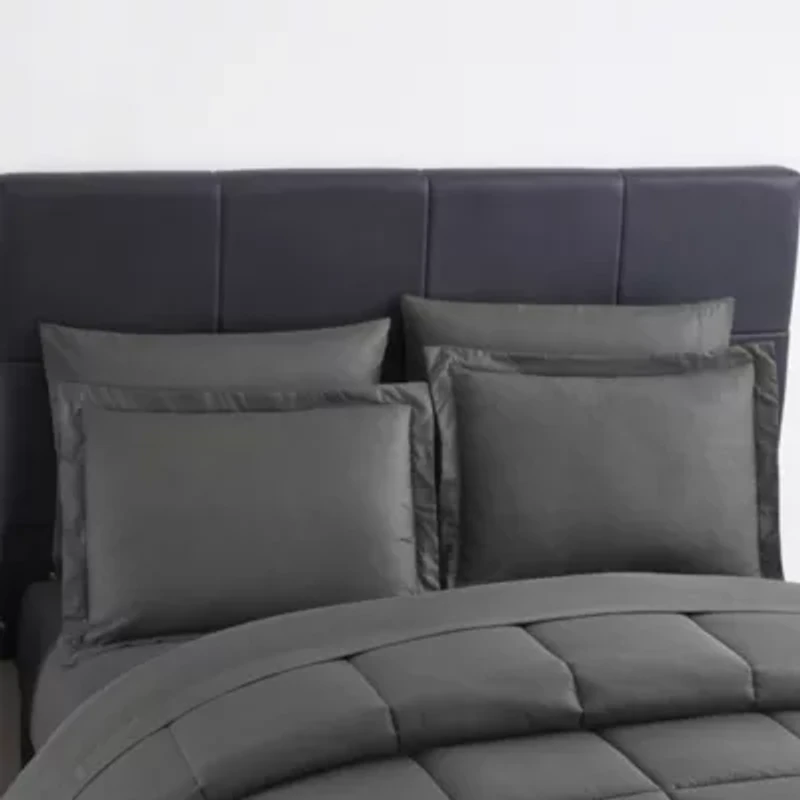 8 Piece Bed A Bag Greek Key Comforter Sheet Skirt Sham Set