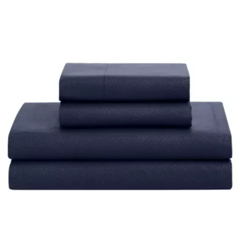 8 Piece Bed A Bag Greek Key Comforter Sheet Skirt Sham Set