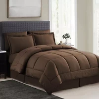 8 Piece Bed A Bag Checkered Comforter Sheet Skirt Sham Set