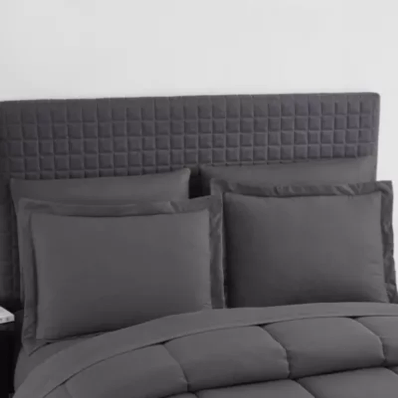 8 Piece Bed A Bag Checkered Comforter Sheet Skirt Sham Set