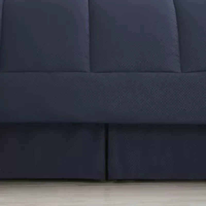 8 Piece Bed A Bag Checkered Comforter Sheet Skirt Sham Set