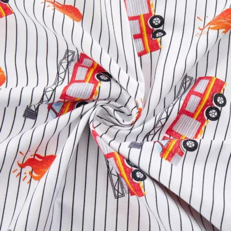 Fire Engine Truck Kids Microfiber Sheet Set