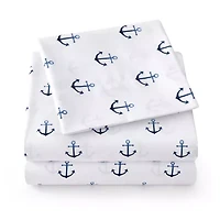 Ombre Ship Anchors Kids Microfiber Sheet Set