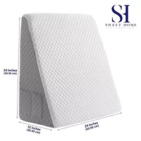 Memory Foam Bed Wedge Pillow with Pockets