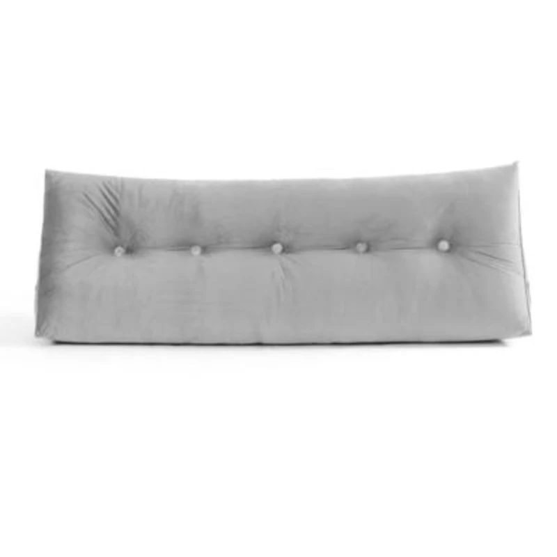 Triangle Headboard Wedge Bed Velvet Cushion with Side Pockets