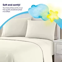 Kids Solid 4 Piece Sheet Set, Ultra Soft 1800 Series, Double Brushed Microfiber