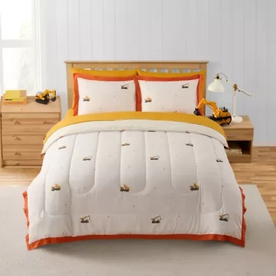 Construction Trucks Printed Kids Bedding Set Includes Sheet