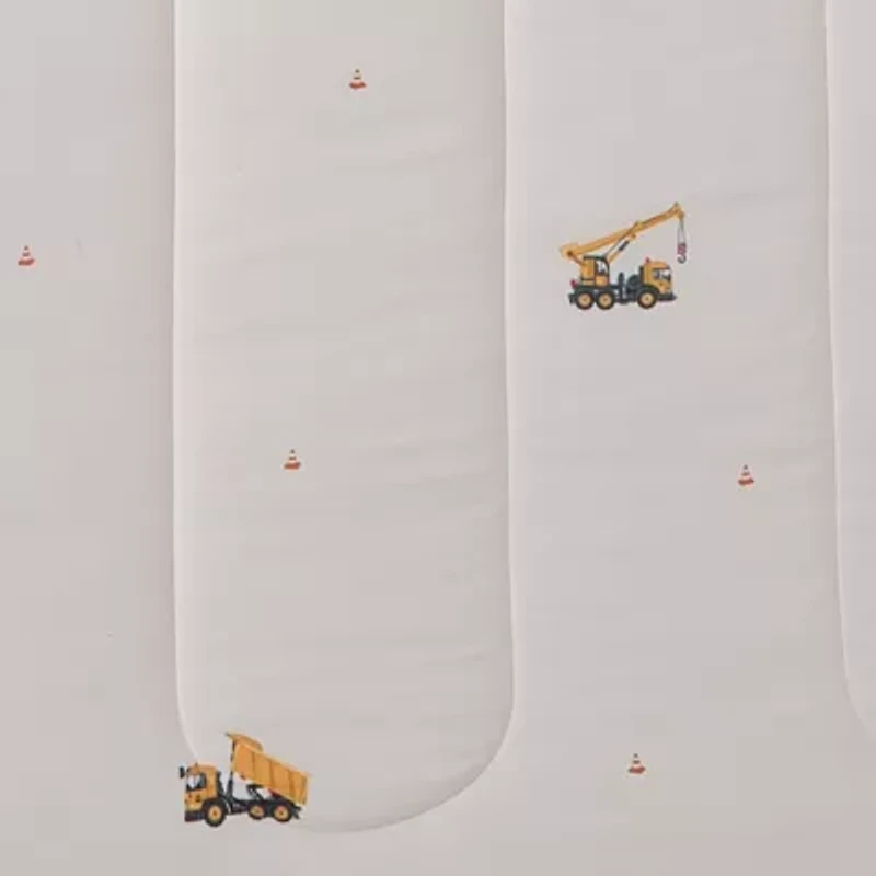 Construction Trucks Printed Kids Bedding Set Includes Sheet